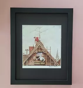 NORMAN ROCKWELL + BEAUTIFUL VINTAGE + CIRCA 1970'S + SIGNED PRINT FRAMED - Picture 1 of 4