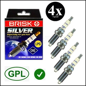 Candela Kit 4 Candele Gpl Metano Brisk Silver ER15YS-9 Mitsubishi Eclipse IV - Imagen 1 de 5