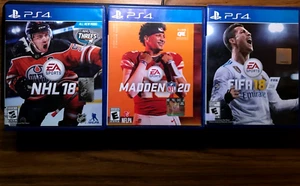 3 PS4 game lot!  Madden 20 NFL, Fifa 18, NHL 18,  Sony Playstation 4, EA sports! - Picture 1 of 3