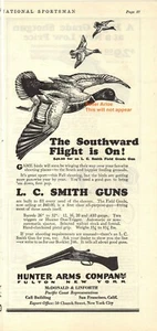 1927 L.C. Smith Ad with Hunter Arms Fulton Shotgun on Back - Picture 1 of 2