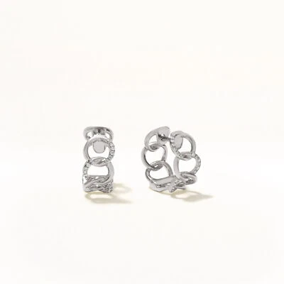 Gemistry 18K White Gold 0.14 Ct Diamond Hoop Earrings for Women - Image 1 of 4