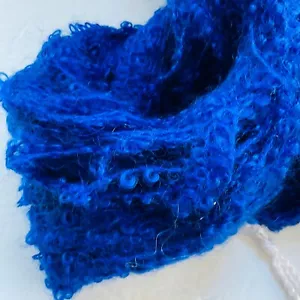 Curly Mohair Yarn Royal Blue Unit of 1 Hand Dyed 8 Ounces New Indy Dyer - Picture 1 of 5