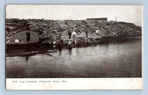 1908. HOLZLANDUNG. CHIPPEWA FALLS, WIS. POSTKARTE XZ30 - Bild 1 von 2