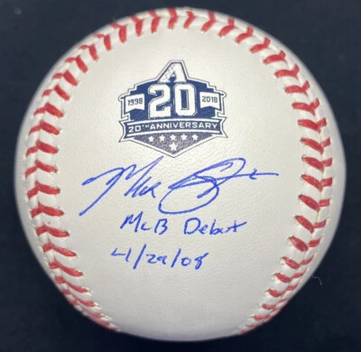 Max Scherzer MLB Debut 4/29/08 Signed Diamondbacks 20th Logo Baseball MLB Holo - Image 1 of 2