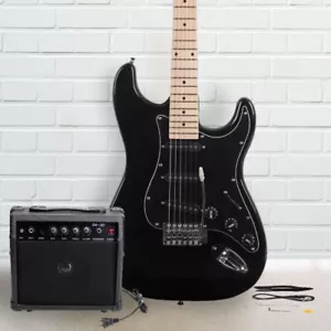 Glarry Electric Guitar Full Set with Pickguard 20W Amp Bag Strap Kits Right Hand - Picture 1 of 11