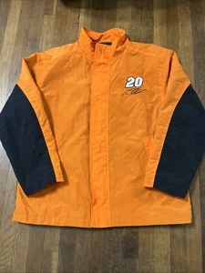 Vintage NASCAR Herren XL Tony Stewart Spell Out gefütterte Windbreaker Jacke orange - Bild 1 von 13