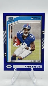 2024 Panini Donruss - Rated Rookie Malik Nabers #383 Blue Press Proof (RC) - Picture 1 of 2