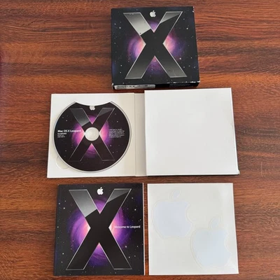 Mac OS X Leopard Version 10.5.1 Install DVD Disk w/Manual & Apple Stickers - Image 1 of 4