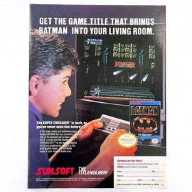 Batman Movie Tie In NES Game Vintage Magazine Print Ad Sunsoft 1990