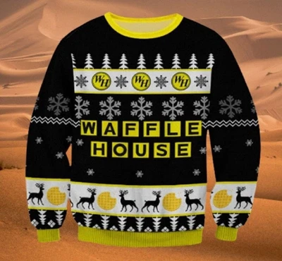 Invierno con Waffle House Navidad Suéter Feo, Feliz Navidad Regalo Foto 1 de 2