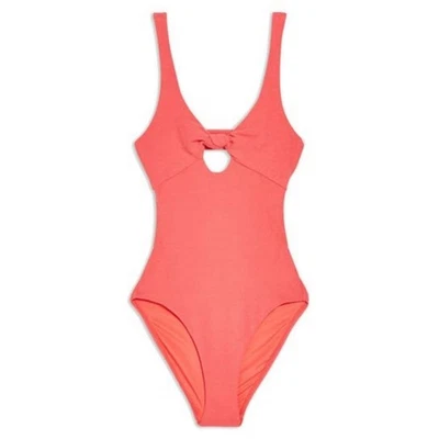 NWT Topshop Knot Velour One-Piece Swimsuit Size 4 - Image 1 of 4