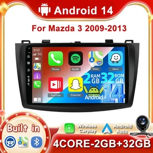 2+32GB Android 14 Car Stereo GPS Radio Sat Nav For Mazda 3 2009-2013 DAB+ 2+32GB - Picture 1 of 16