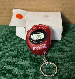 VINTAGE Coca Cola Digital Stop Watch Keychain ~ 1990s - Picture 1 of 3