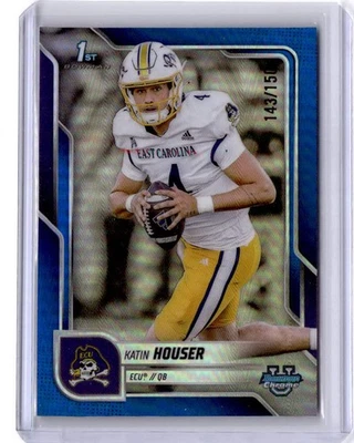 2025 Bowman University Chrome #161 Katin Houser Blue Refractor #/150 - Image 1 of 2