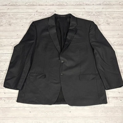 Alfani Mens 48R Black Pinstripe Two Button Wool Cashmere Blazer Jacket - Image 1 of 4