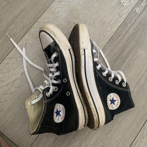 Converse da donna nere Chuck Taylor All Stars alte taglia 3 5