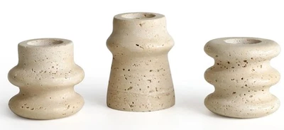 Juego de 3 candelabros de piedra natural candelabro cónico candelabro manto vela S... Foto 1 de 4