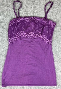 Vintage Y2k Jezebel Lingerie Top Cami XS/S  Purple Lace Insert Bratz 2000 - Picture 1 of 8