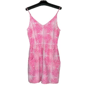 Amanda Uprichard Pink Silk Dress Sleeveless Geometric Tie Dye Pockets Medium - Picture 1 of 10