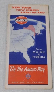 1940's Amoco oil company gas station map of New York New Jersey Long Island - Picture 1 of 4