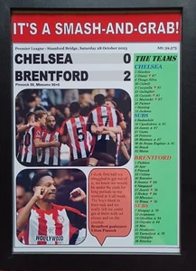 Chelsea 0 Brentford 2 - Premier League October 2023 - souvenir print - Picture 1 of 5