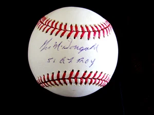 GIL MCDOUGALD 1951 A.L. ROY NEW YORK YANKEES SIGNED AUTO OML BASEBALL TRISTAR - Picture 1 of 3