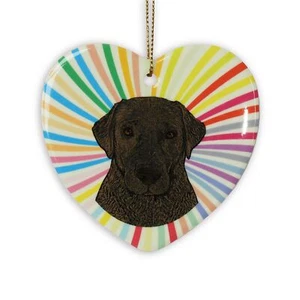 Chocolate Lab Heart Ornament - Ceramic - Picture 1 of 1
