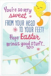 Tweety Bird HAPPY EASTER Card, Looney Tunes Warner Bros by Hallmark + Envelope - Picture 1 of 6