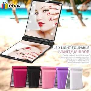 Led Mini Cosmetic Beauty Travel Pocket size Mirror Folding 8LED Light Portable - Picture 1 of 6