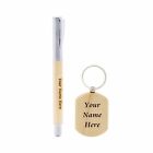 Personalized Premium Wooden Pen with Jotter refill and Keychain, Customised Gift