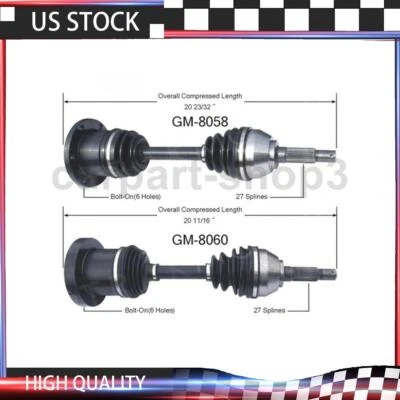 2 ejes delanteros CV para Buick Riviera 3,8 L 5,7 L 5,0 L 4,1 L Foto 1 de 3
