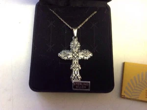 Taxco Sterling Cross Pendant - Picture 1 of 3