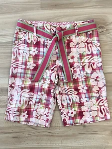 NWT Arizona Bermuda Girl’s Shorts 12 Pink Plaid - Picture 1 of 4