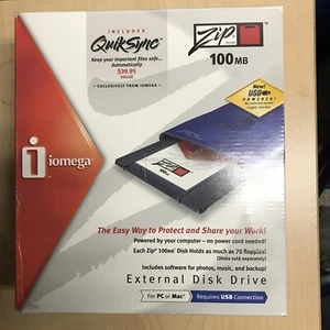 Iomega Zip 100mb USB Powered External Drive. Open box.  Plus 10 100mb zip disks - Picture 1 of 14