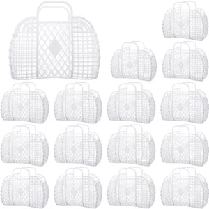 16 Pcs Girls Jelly Purse Jelly Bags Basket Reusable Jelly Beach Bag Plastic B... - Picture 1 of 6