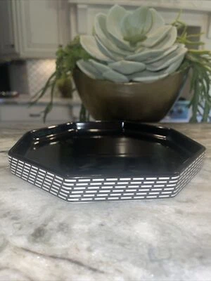 Waterworks кухня / ванна восьмиугольник с краем туалетный столик лоток черный и белый $82 R-Z - Изображение 1 из 4