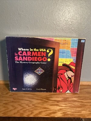 Where In The USA Is Carmen Sandiego Board Game 1993 University Games Complete - Image 1 of 3