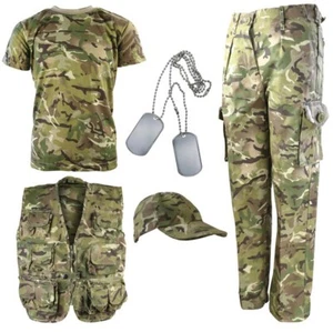 KombatUK Kids Childs Army Soldier Explorer Full Clothing Set Outfit - BTP Camo - Picture 1 of 1