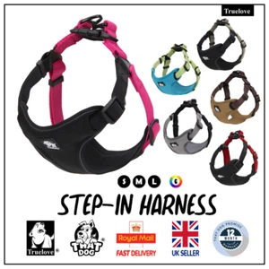 Step-in Dog Harness Truelove Safety Soft Adjustable Pink Black S M L 6 Colours - Picture 1 of 14