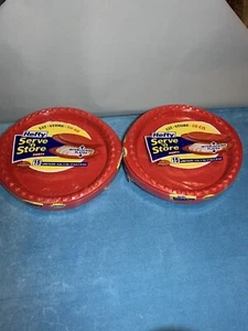 Hefty Serve 'n Store Interlocking Plates 15 Large Plates 10.8" X 10" RED X2 - Picture 1 of 6