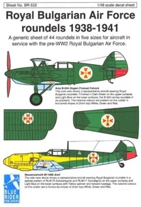 Blue Rider Decals 1/48 ROYAL BULGARIAN AIR FORCE ROUNDELS 1938-1941 - Picture 1 of 4