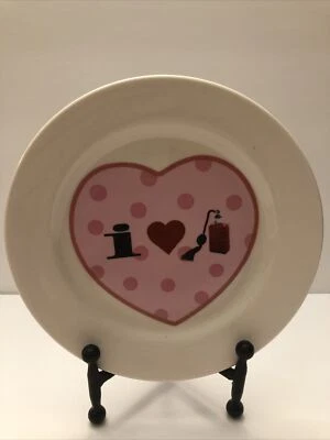 VINTAGE Retro Dessert Heart Plates 8" “I ❤️ Perfume “ GUC ! - Image 1 of 4