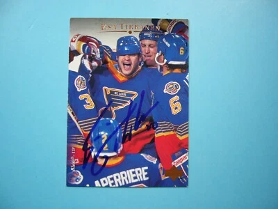 1995 1995/96 UPPER DECK HOCKEY CARD #126 ESA TIKKANEN EX/NM NM AUTO AUTOGRAPH UD - Image 1 of 3