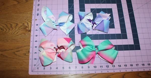 CUTE Little Girl GIRLS Large Cheer Clip On Bow LOT Dance Gymnastics School Dress - Picture 1 of 12