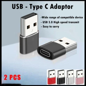 2X USB 3.0 Type A Male to USB C 3.0 Type C Female Port Adapter Fast Converter $ - Zdjęcie 1 z 14