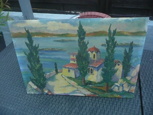 PAYSAGE COTE D'AZUR - TABLEAU DE MARCEL PETIT -  1972 - Imagen 1 de 3