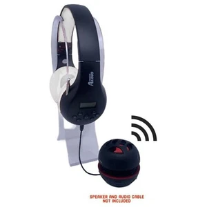 FM Radio Headphones with Pull-Out Antenna for Great Reception Black & White - Picture 1 of 6