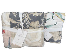 Rare Pottery Barn Bari Floral Hawaiian Patchwork Quilted Standard Sham Set 2 New