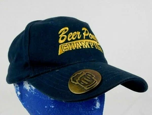 Beer Pong Champion Black Baseball Cap Hat Built in Opener Box Shipped - Picture 1 of 10