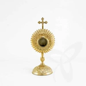 2687 Reliquiar Reliquiar Monstranzaltar für KIRCHE oder Haus Messing 17 cm Gold pl - Bild 1 von 1